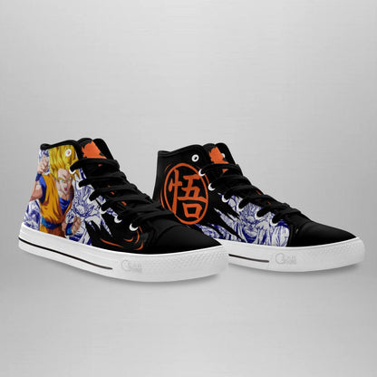 Goku Super Saiyan High Top Shoes Custom Manga Anime Dragon Ball Sneakers