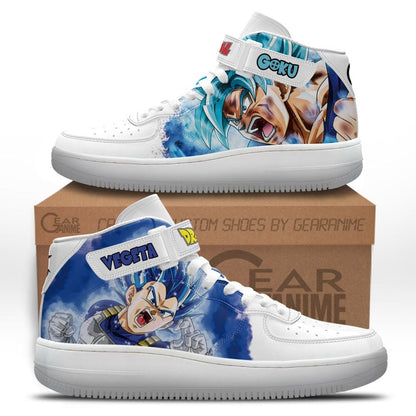 Goku and Vegeta Blue Sneakers Air Mid Custom Dragon Ball Anime Shoes