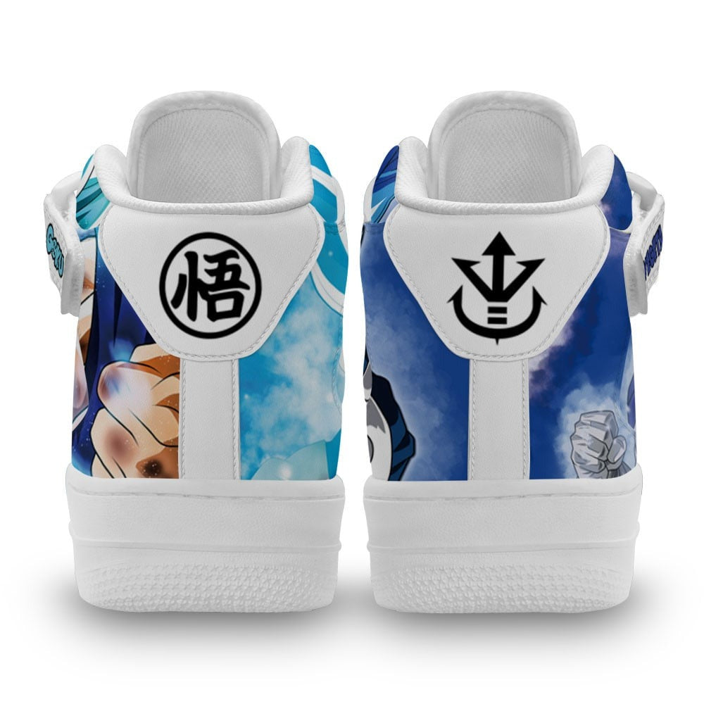 Goku and Vegeta Blue Sneakers Air Mid Custom Dragon Ball Anime Shoes