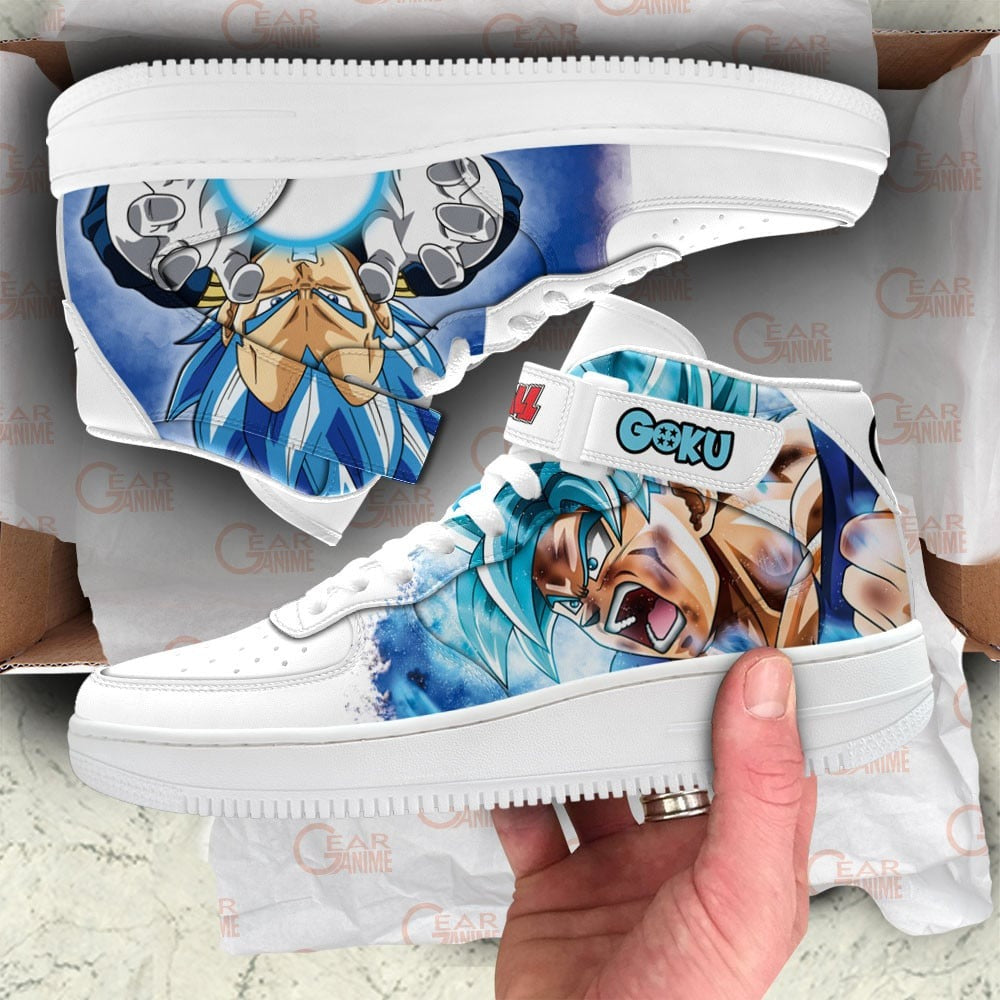 Goku and Vegeta Blue Sneakers Air Mid Custom Dragon Ball Anime Shoes