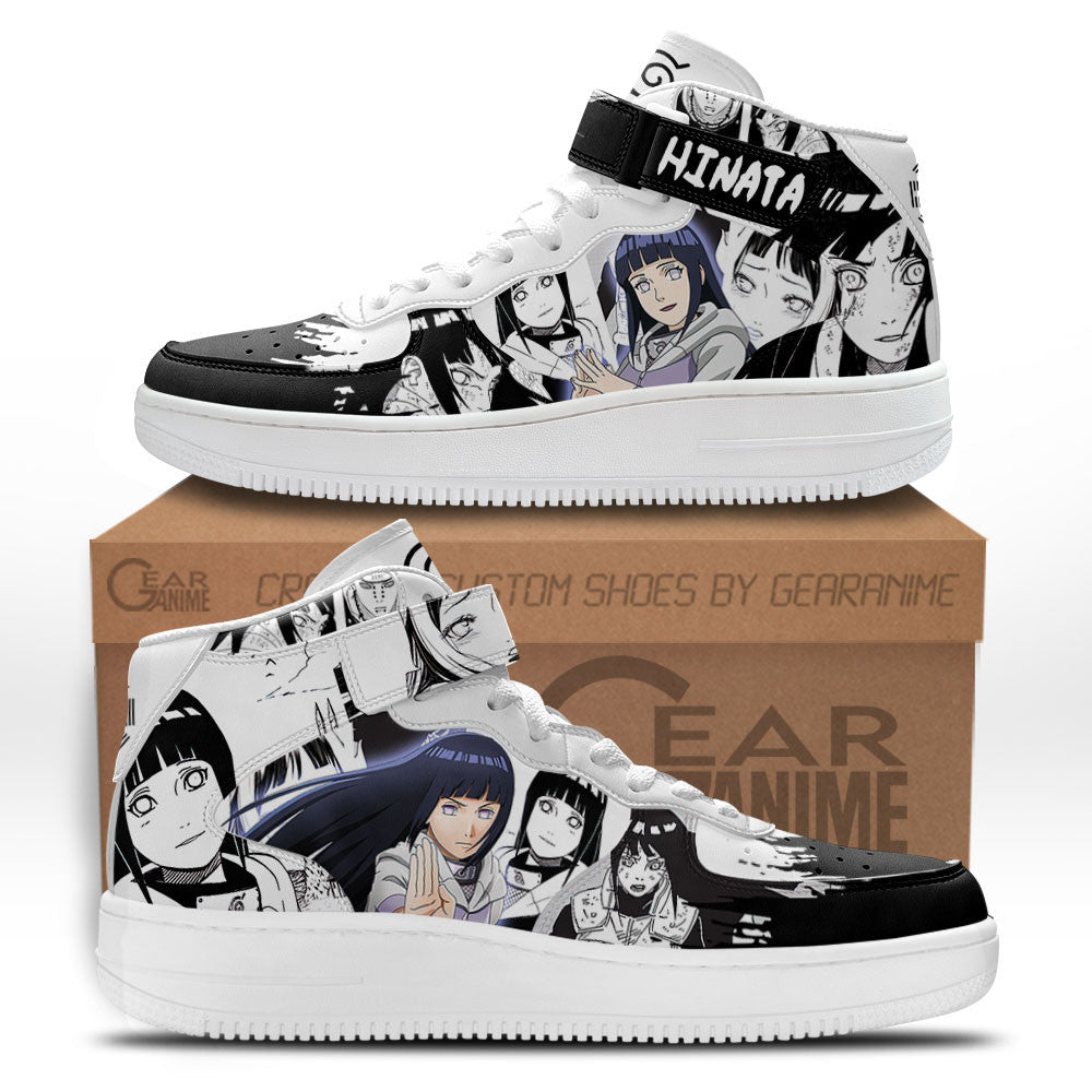 Hinata Hyuga Anime Custom Sneakers – Naruto Manga Air Mid Shoes