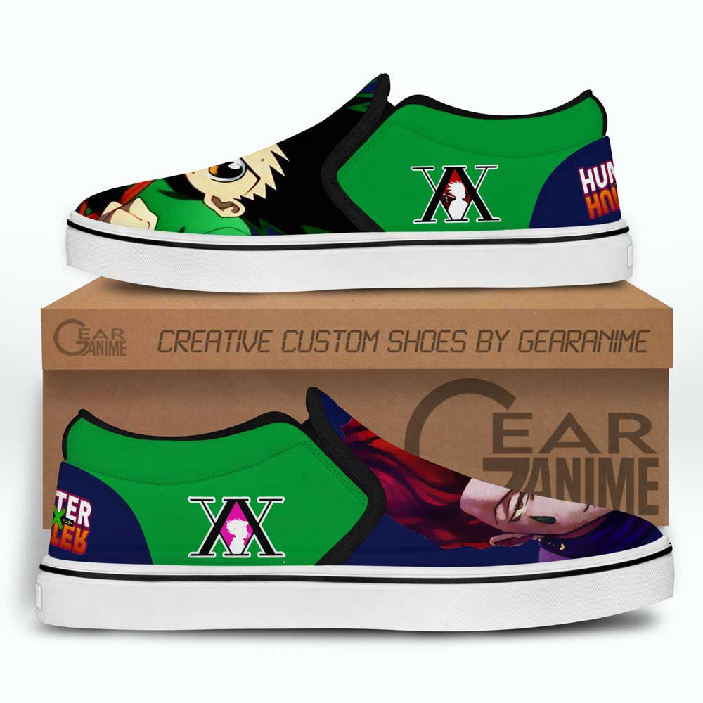 Hunter x Hunter Gon & Hisoka Slip-On Shoes Canvas Custom Anime Shoes