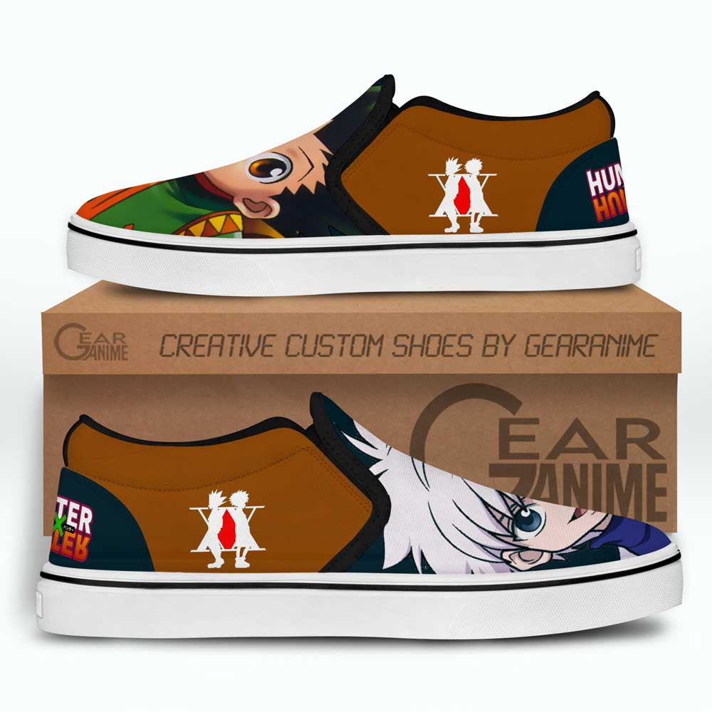 Hunter x Hunter Gon & Killua Slip-On Shoes Canvas Custom Anime Shoes