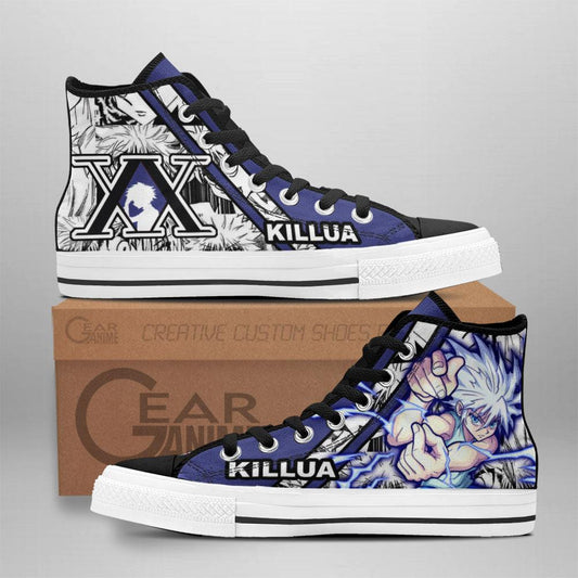 Hunter x Hunter Killua Lightning High Top Shoes Custom Manga Anime Sneakers
