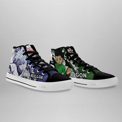 Hunter x Hunter Killua and Gon High Top Shoes Custom Manga Anime Sneakers