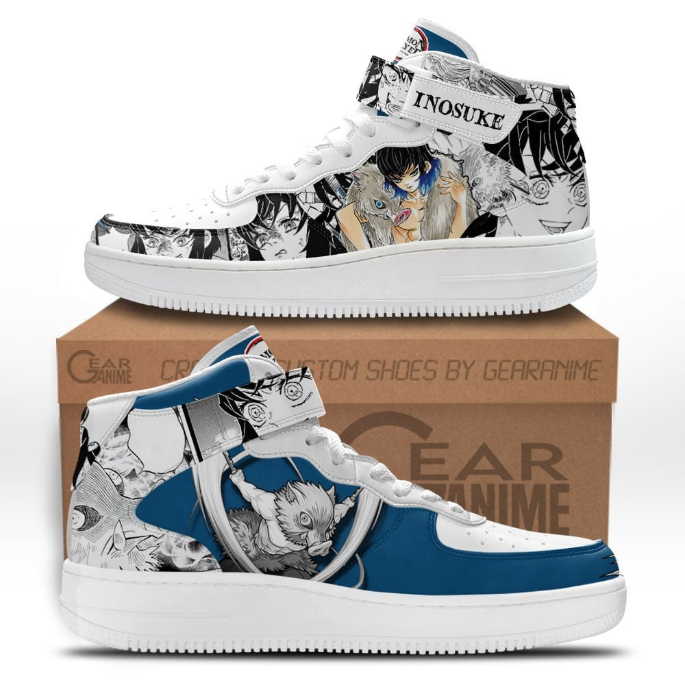 Inosuke Sneakers Air Mid Custom Anime Shoes Mix Manga