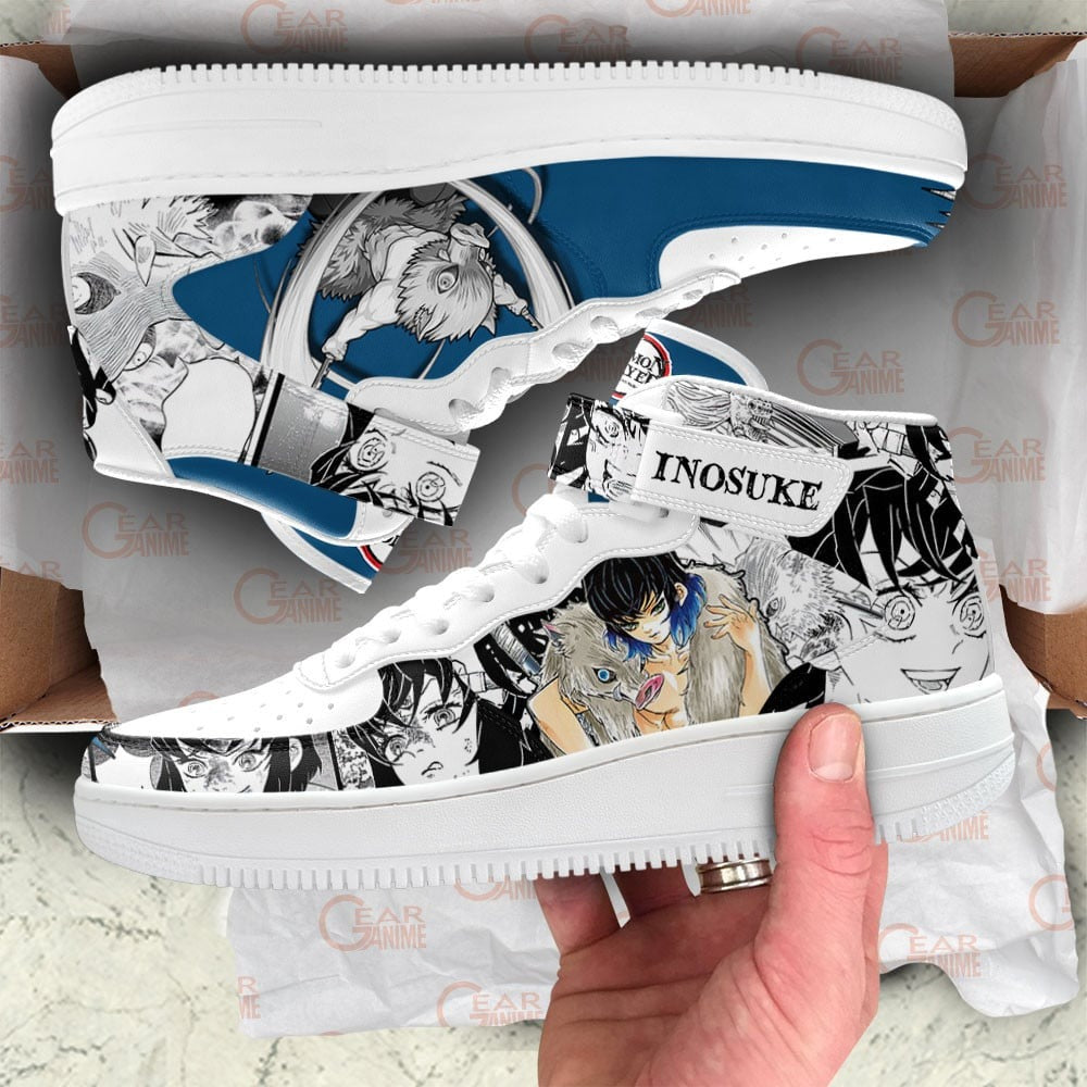 Inosuke Sneakers Air Mid Custom Anime Shoes Mix Manga