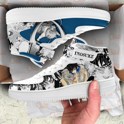 Inosuke Sneakers Air Mid Custom Anime Shoes Mix Manga