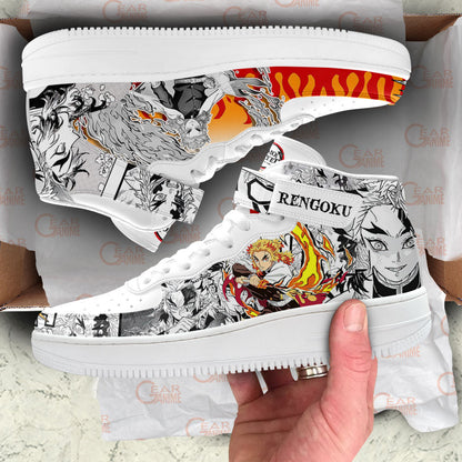 Kyojuro Rengoku Sneakers Air Mid Custom Anime Mix Manga