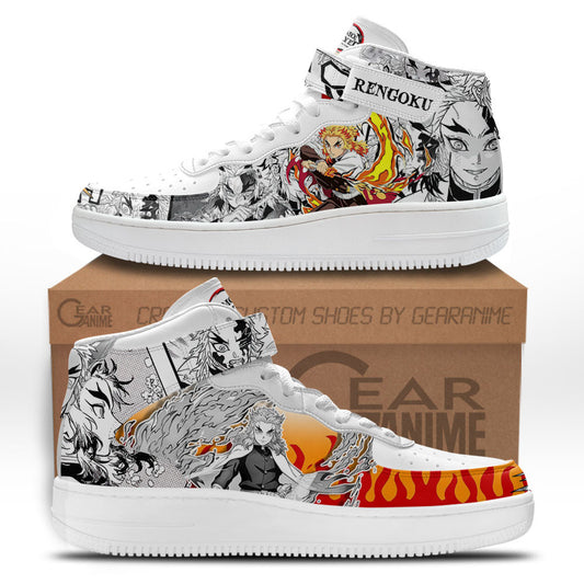 Kyojuro Rengoku Sneakers Air Mid Custom Anime Mix Manga