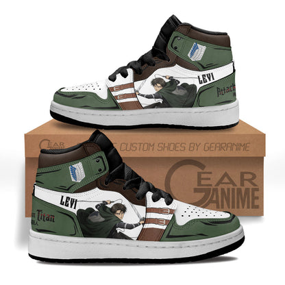 Levi Ackerman Kids Sneakers Custom Anime Shingeki Shoes For Kids