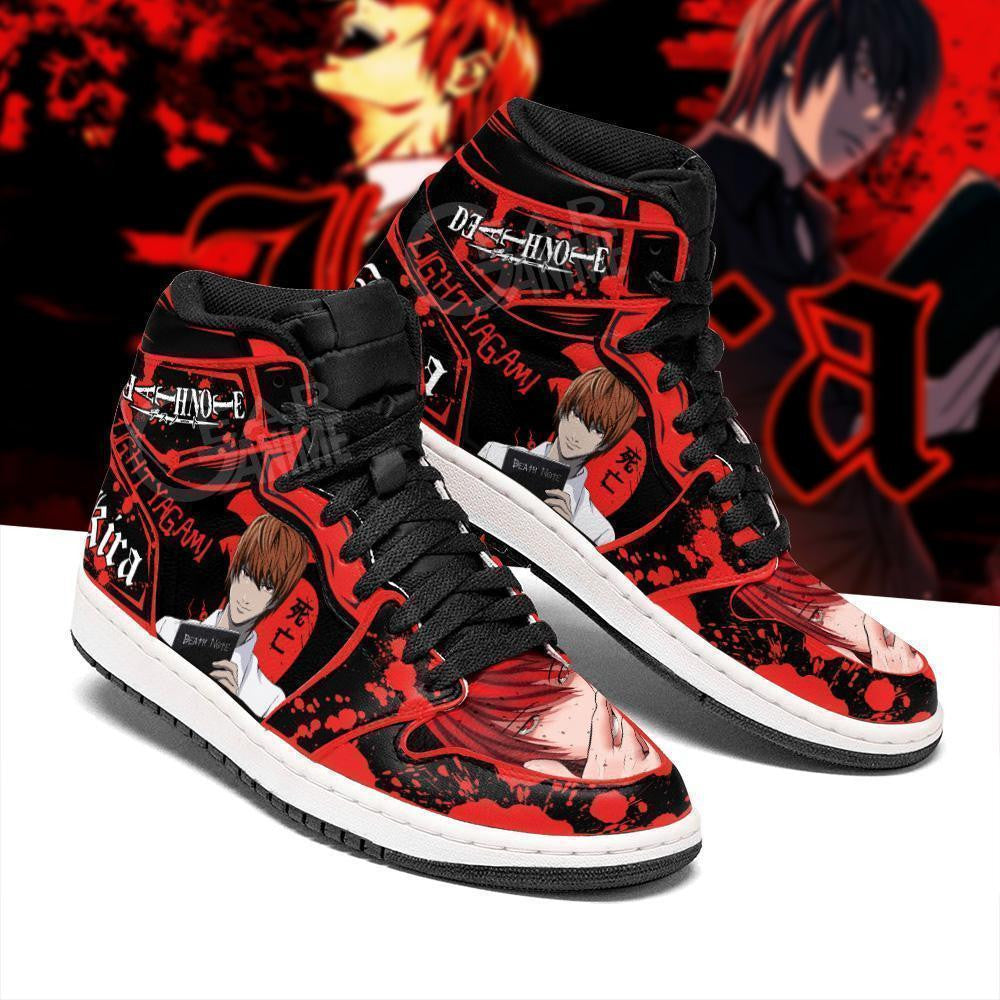 Light Yagami Sneakers Red Custom Dnote Anime Shoes Fan