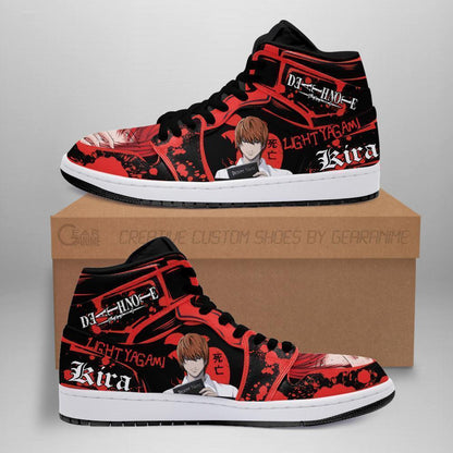 Light Yagami Sneakers Red Custom Dnote Anime Shoes Fan