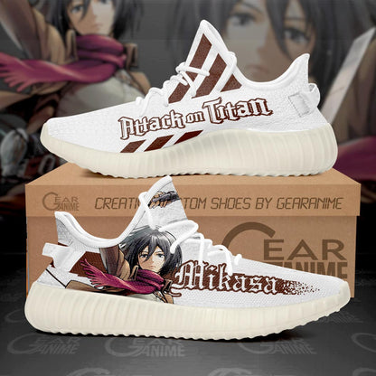 Mikasa Ackerman Yz Shoes Shingeki Custom Anime Sneakers TT10 Gift For Fans