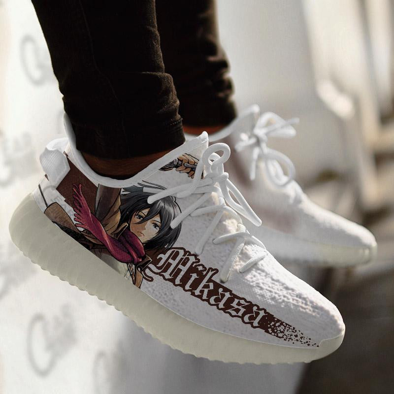 Mikasa Ackerman Yz Shoes Shingeki Custom Anime Sneakers TT10 Gift For Fans