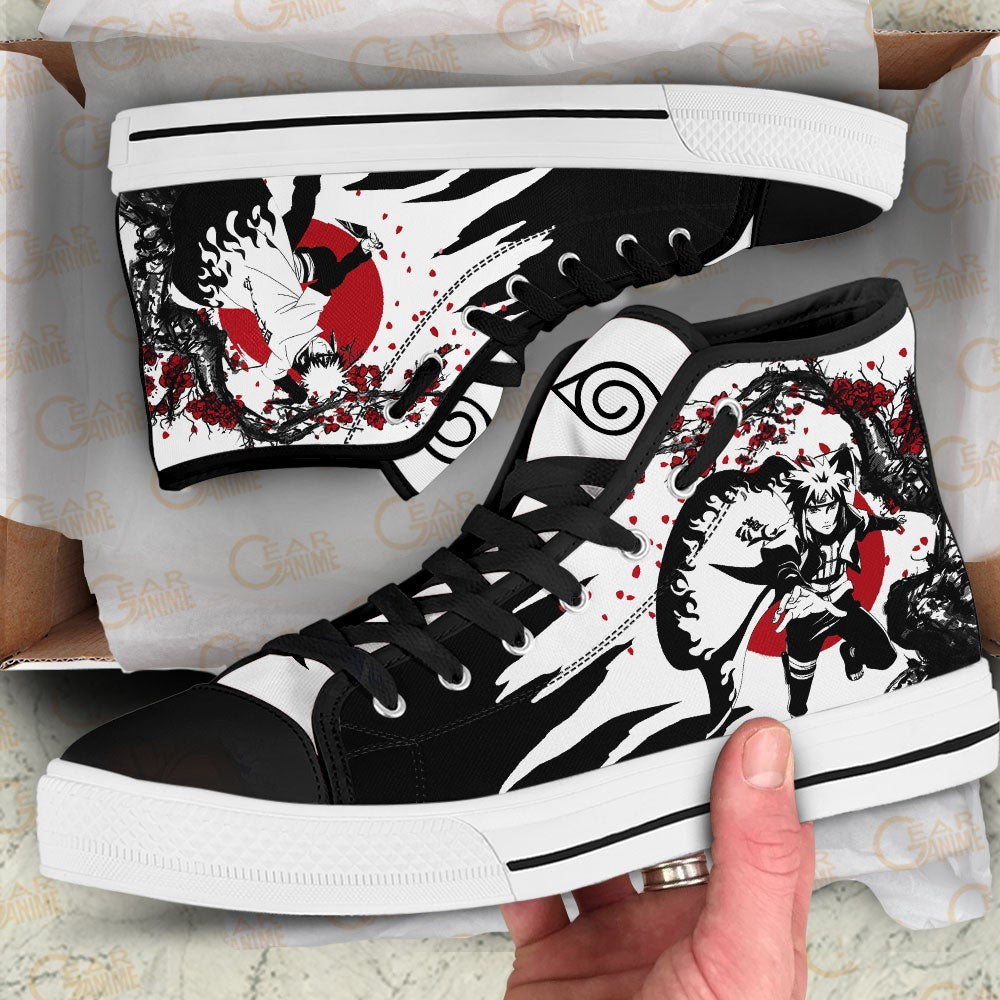 Minato Namikaze High Top Shoes with NRT Design – Japan Style Naruto Footwear