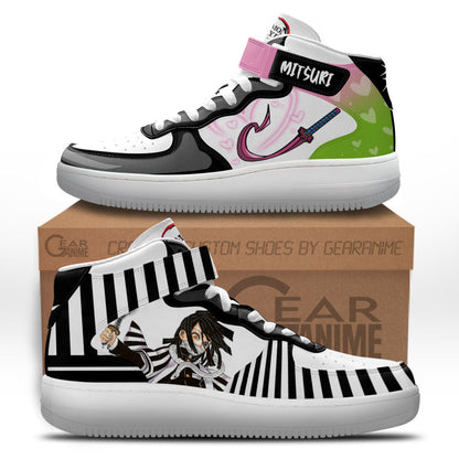 Mitsuri and Obanai Sneakers Air Mid Custom Anime Shoes