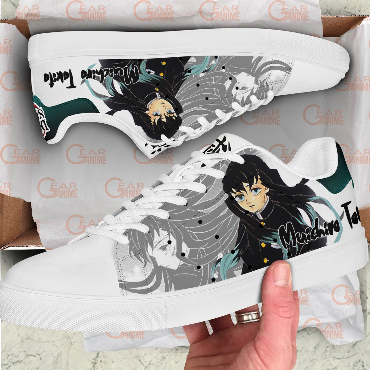Muichiro Tokito Skate Sneakers Custom Anime Shoes Otaku Stride