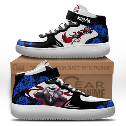 Muzan Kibutsuji Sneakers Air Mid Custom Anime Shoes