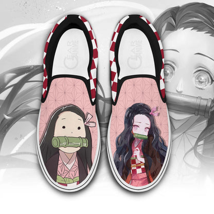 Nezuko Slip-On Shoes Canvas Custom Anime Shoes