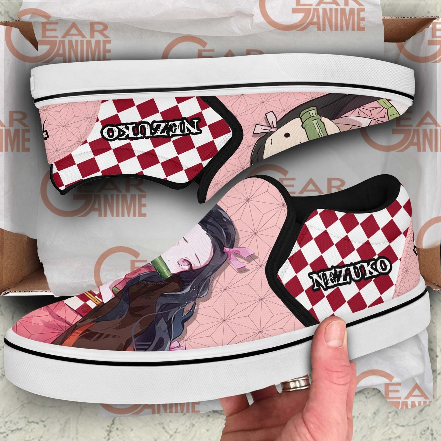 Nezuko Slip-On Shoes Canvas Custom Anime Shoes