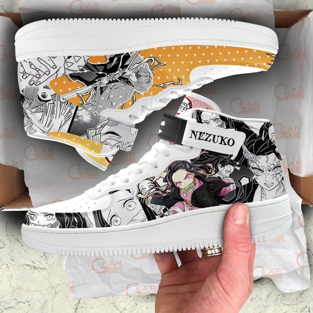 Nezuko Zenitsu Sneakers Air Mid Anime Shoes Mix Manga