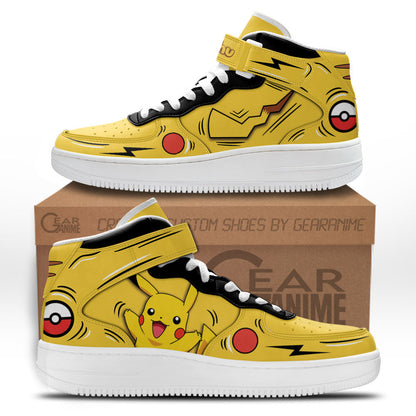 Pikachu Sneakers Air Mid Custom Anime Shoes