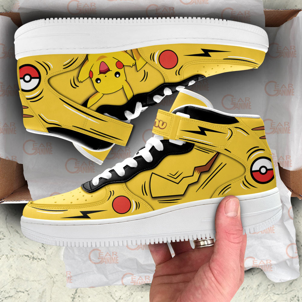 Pikachu Sneakers Air Mid Custom Anime Shoes