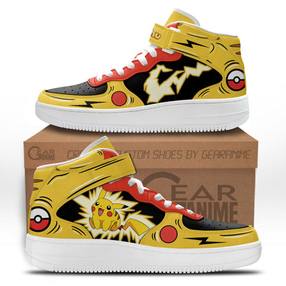 Pikachu Thunderbolt Sneakers Air Mid Anime Shoes