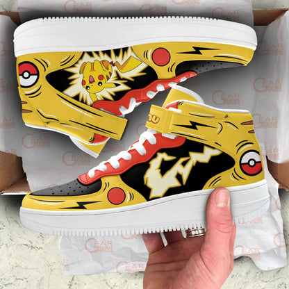 Pikachu Thunderbolt Sneakers Air Mid Anime Shoes