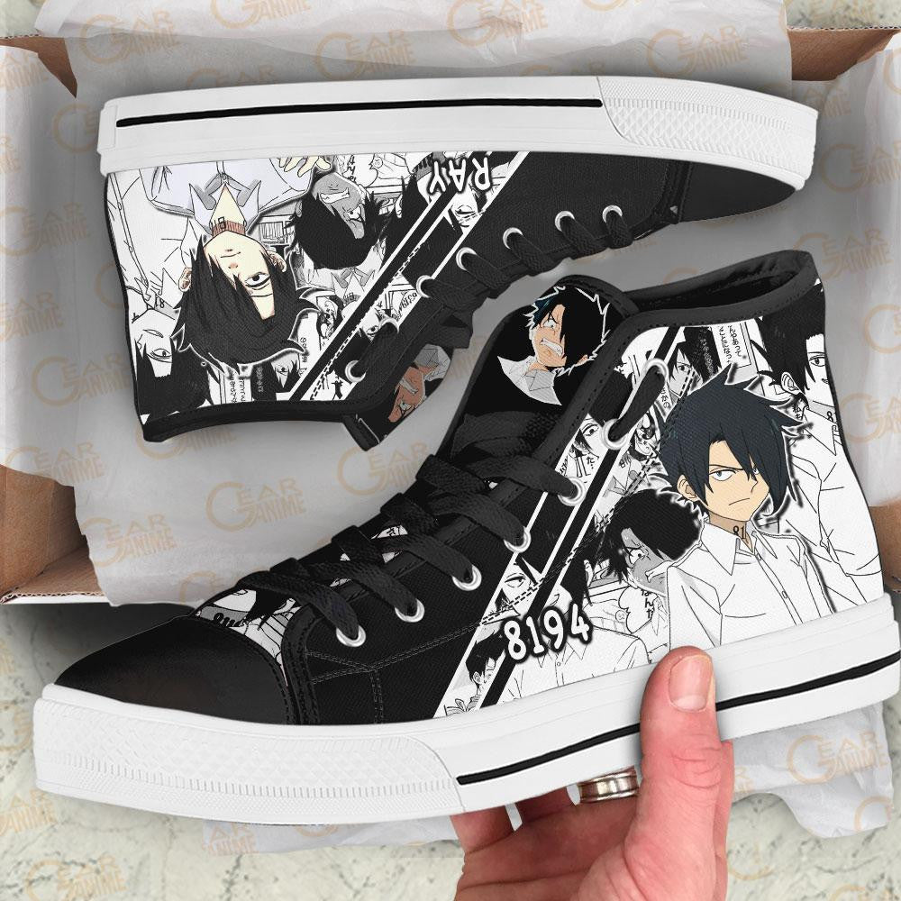 Ray High Top Shoes Custom Manga Anime The Promised Neverland Sneakers