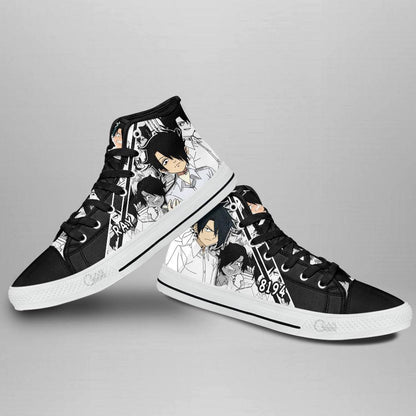 Ray High Top Shoes Custom Manga Anime The Promised Neverland Sneakers