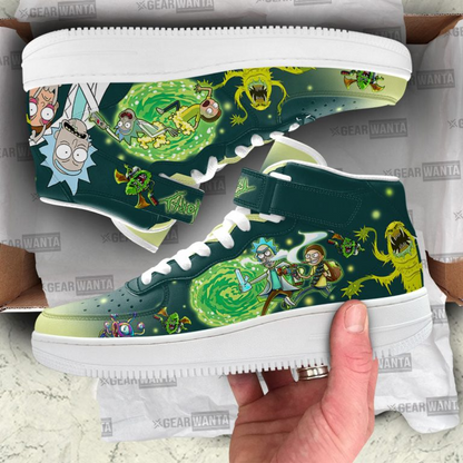 Rick and Morty Cartoon AF1 High Shoes