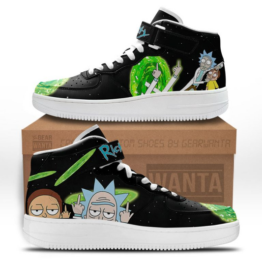 Rick and Morty Custom AF1 High Shoes
