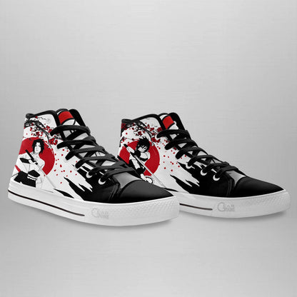 Sasuke Uchiha Custom Anime High Top Sneakers – Naruto Japan Style Shoes