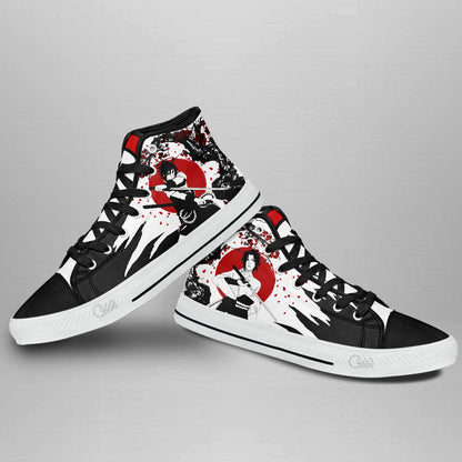 Sasuke Uchiha Custom Anime High Top Sneakers – Naruto Japan Style Shoes