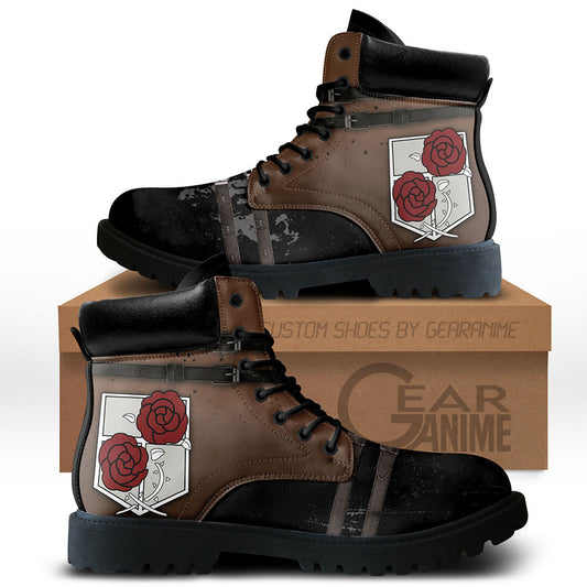 Shingeki Garrison Regiment Boots Anime Leather Casual