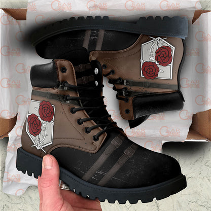 Shingeki Garrison Regiment Boots Anime Leather Casual