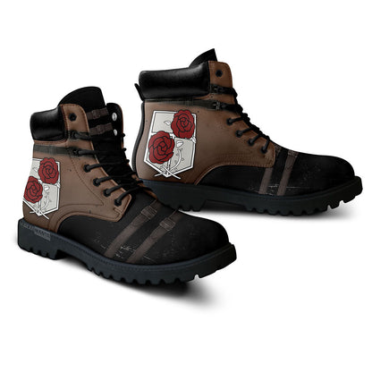 Shingeki Garrison Regiment Boots Anime Leather Casual