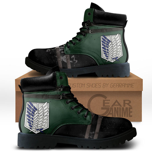 Shingeki Survery Corps Boots Shoes Anime Leather Casual