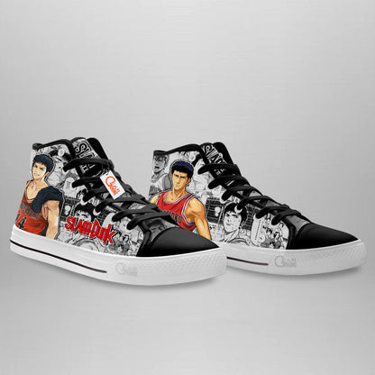 Slam Dunk Hisashi Mitsui Manga Anime Custom High Top Shoes NTT0901