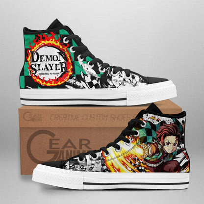 Tanjiro Fire High Top Shoes Custom Anime Sneakers