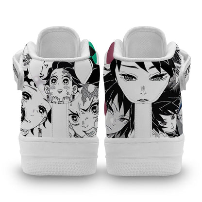 Tanjiro Giyu Sneakers Air Mid Anime Shoes Mix Manga