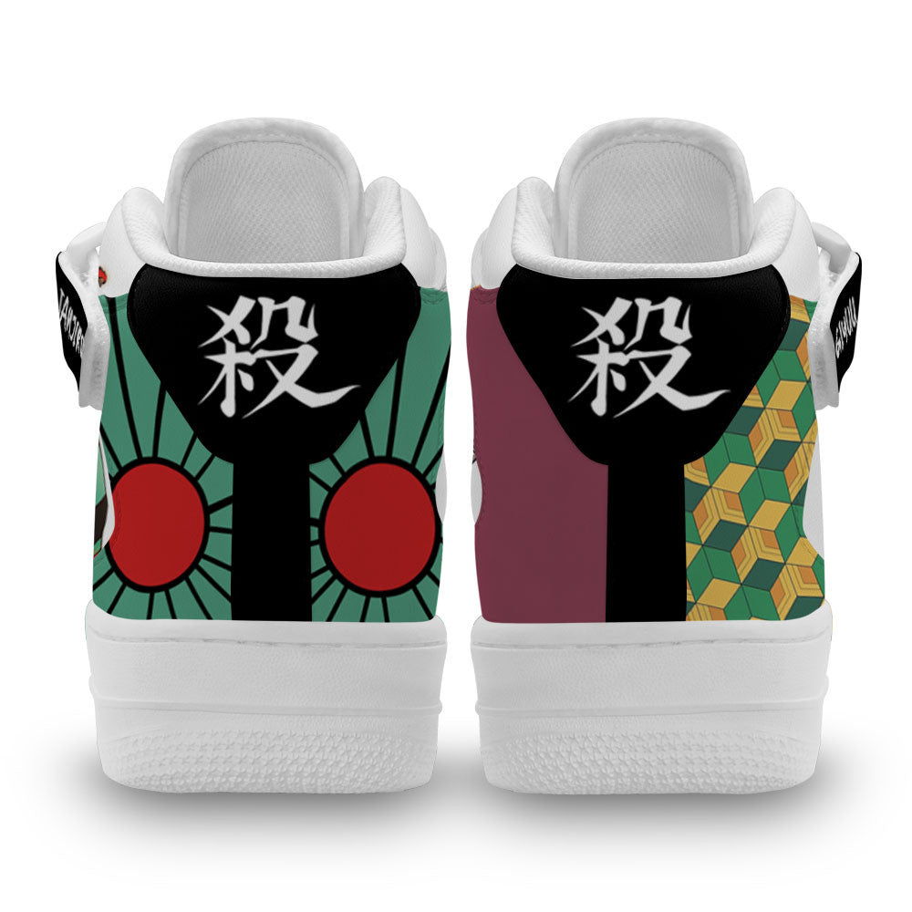Tanjiro and Giyu Sneakers Air Mid Custom Anime Shoes
