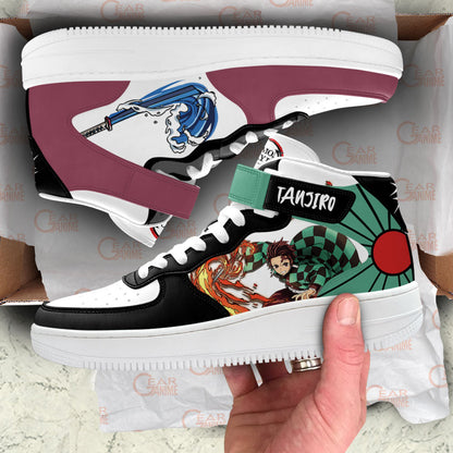 Tanjiro and Giyu Sneakers Air Mid Custom Anime Shoes