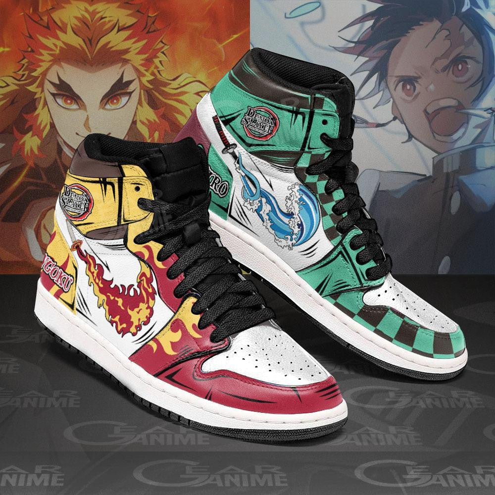 Tanjiro and Rengoku Sneakers Custom Breathing Anime Shoes