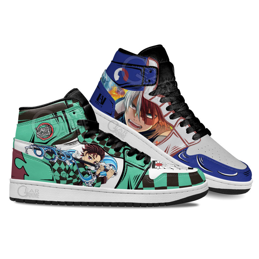 Tanjiro and Shoto Todoroki Shoes Custom For Anime Fans