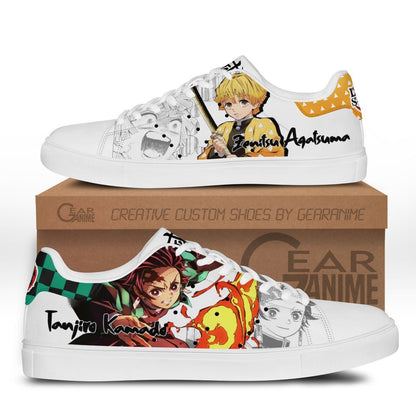 Tanjiro and Zenitsu Skate Sneakers Custom Anime Shoes