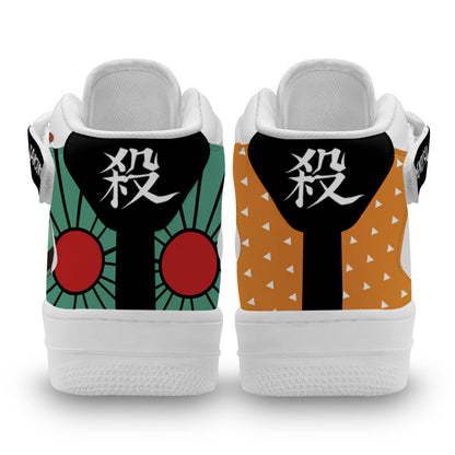 Tanjiro and Zenitsu Sneakers Air Mid Custom Anime Shoes