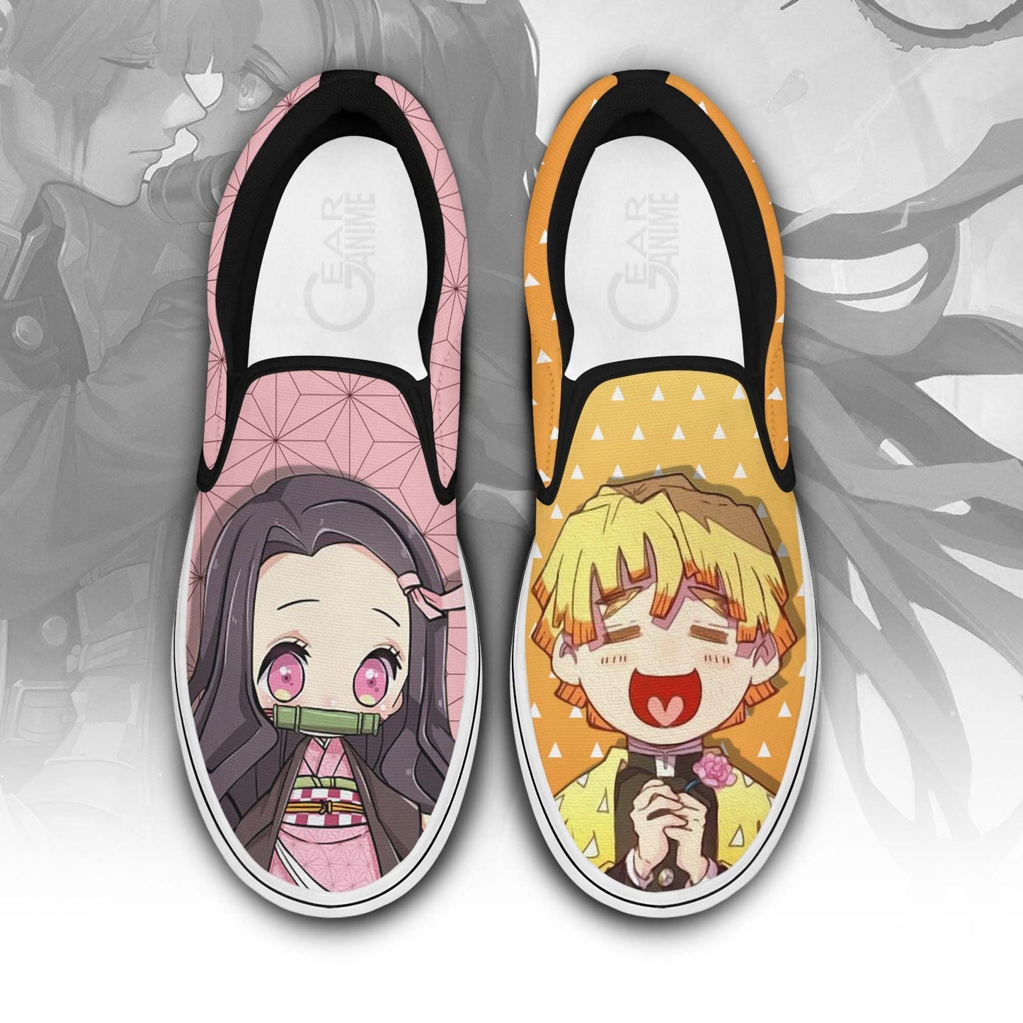 Zenitsu Agatsuma And Nezuko Slip-On Shoes PT0405